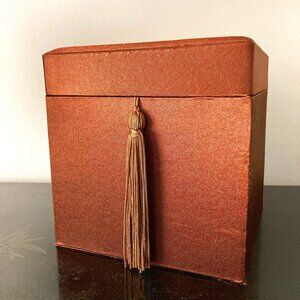 Chocolate Brown Satin Cover Box for Jewelry, Accessories, or Keepsakes